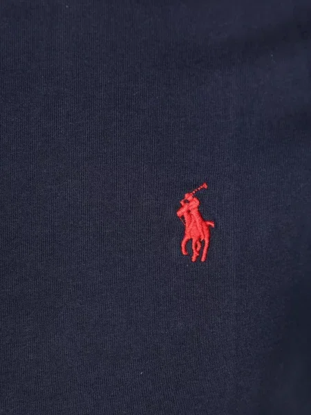Ленен пуловер Polo Ralph Lauren бродиран синьо