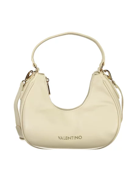 Lniana torebka Valentino Bags beżowa
