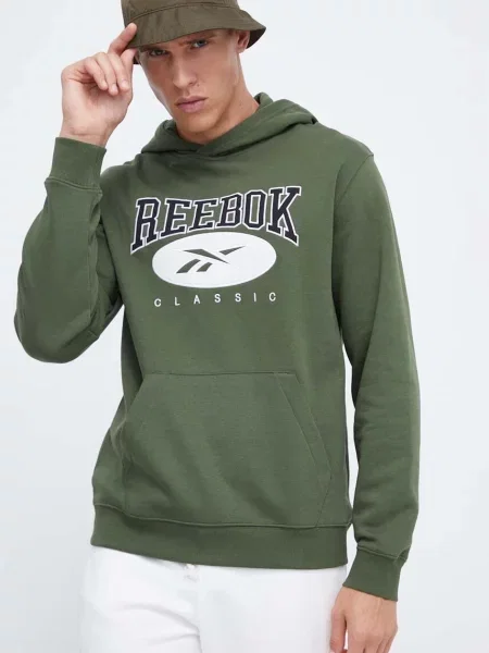 Pulover Reebok Classic s kapuco zelena