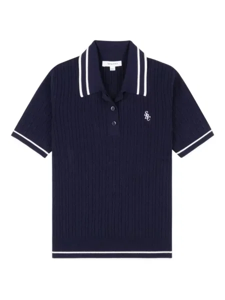 Polo Sporty & Rich tricotate albastru