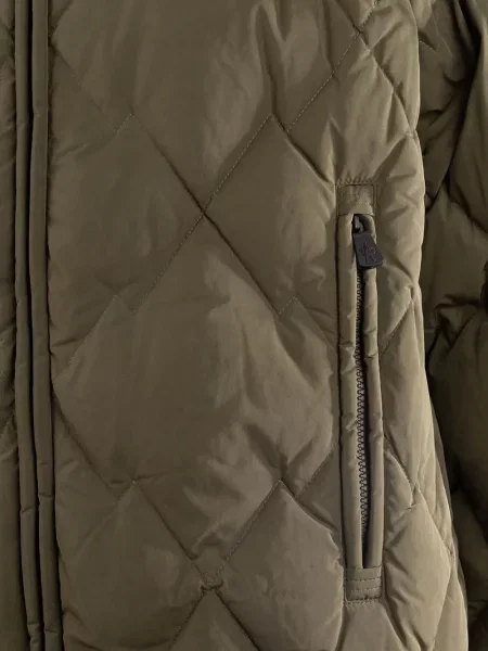 Gulerat matlasat geacă Moncler Grenoble de catifea cord verde