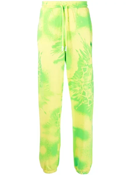 Pantaloni Marcelo Burlon County Of Milan cu legături alergare galben
