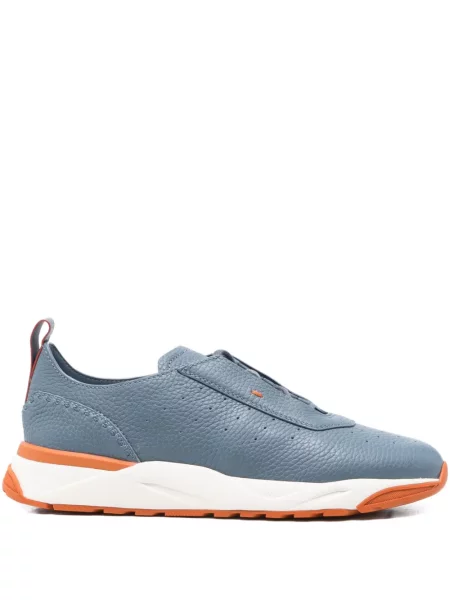 Sneakerși Santoni din piele albastru