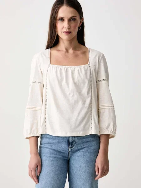 Tricou cu mânecă lungă Hoss Intropia bej