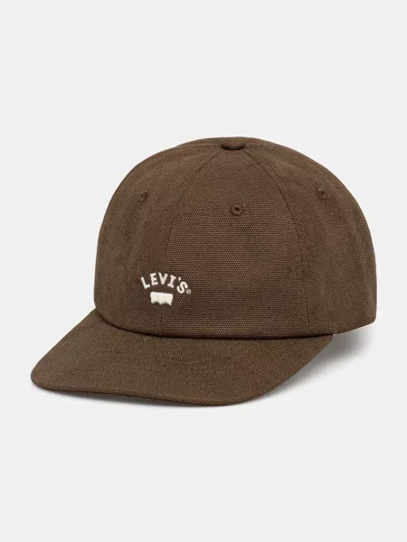 Шапка с козирка Levi's с апликация кафяво