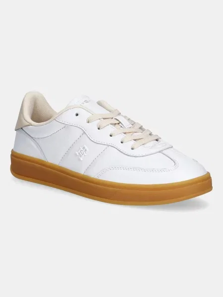 Sneakerși Tommy Hilfiger din piele alb