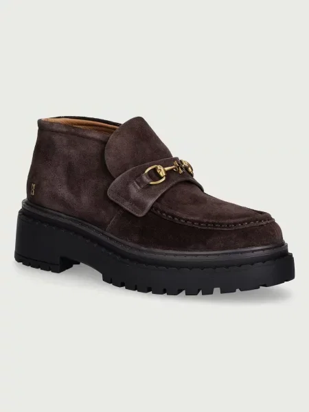 Nokwol pantofi pentru femei din piele Pippa Brown Suede maro