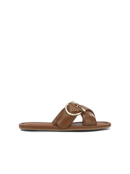 Klapki Ferragamo brązowe