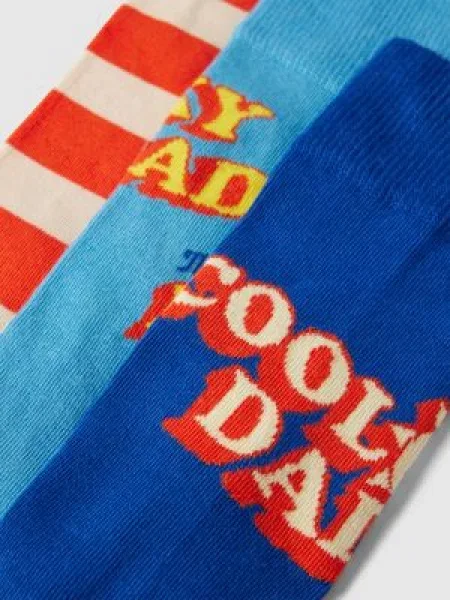 Skarpety z nadrukiem z logo w zestawie 3 szt. model ‘Father Of The Year’ Happy Socks