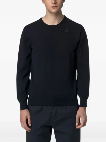Pulover K-way cu decolteu rotund negru