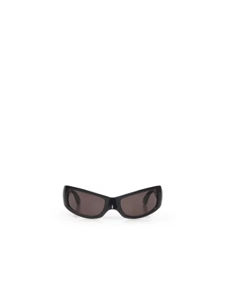 Lniane okulary przeciwsłoneczne Balenciaga czarne