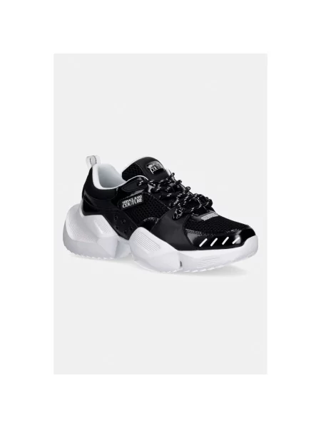 Sneakersy Versace Jeans Couture skórzane z logo czarne