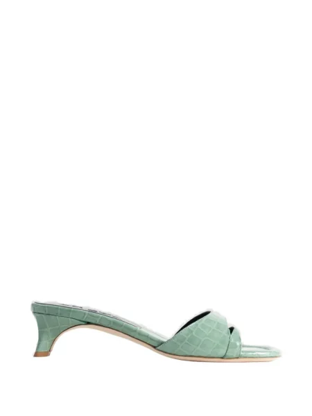 Papuci tip mules By Far slip-on verde