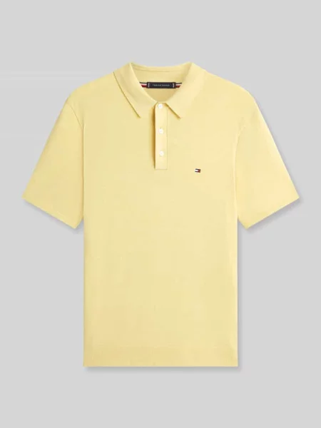 Koszulka polo z dzianiny o kroju regular fit z czystej bawełny Tommy Hilfiger żółte