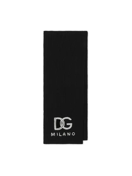 Szal Dolce And Gabbana z kaszmiru z logo czarna