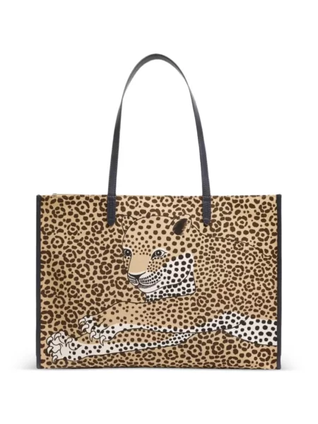 Geantă Inoui Editions cu imagine cu model leopard