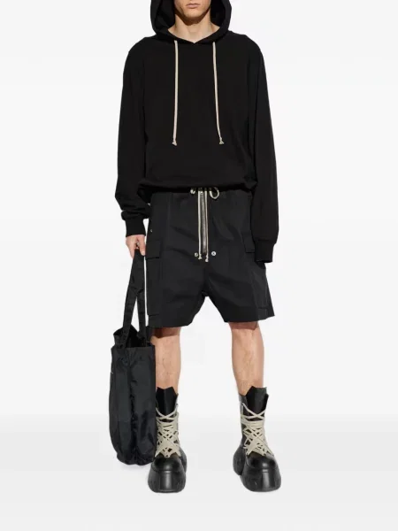 Hanorac cu glugă Rick Owens cu cordon negru