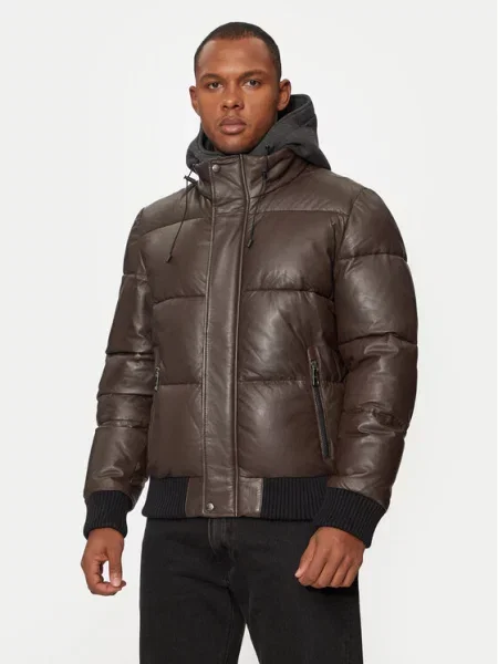 Usnjena jakna Milestone rjava