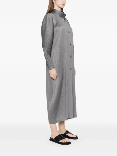 Plisirani kaput Pleats Please Issey Miyake siva