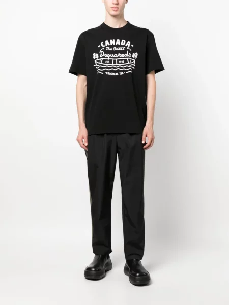 Tričko Dsquared2 s potiskem černé
