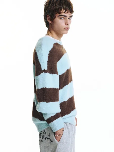 Pull&Bear Pulover deschis / maro albastru