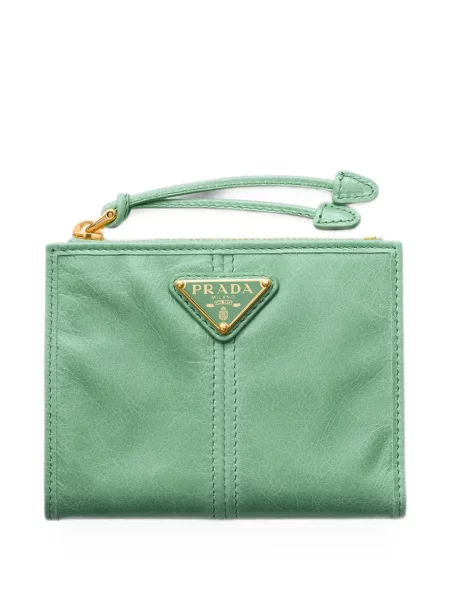 Portofel Prada din piele verde