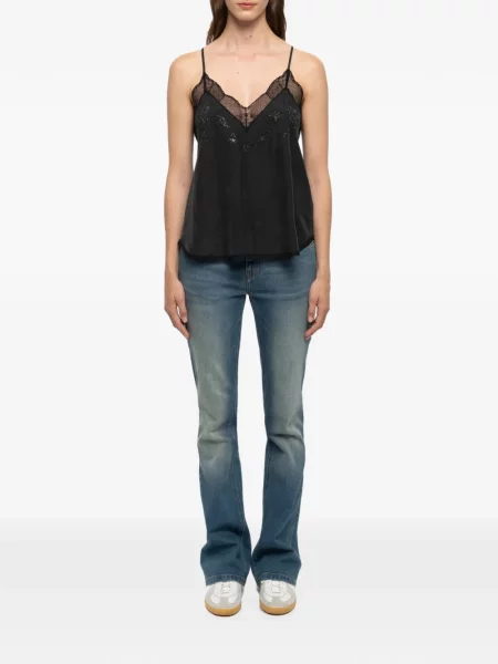 Μεταξωτός τοπ Zadig&voltaire paisley μαύρο