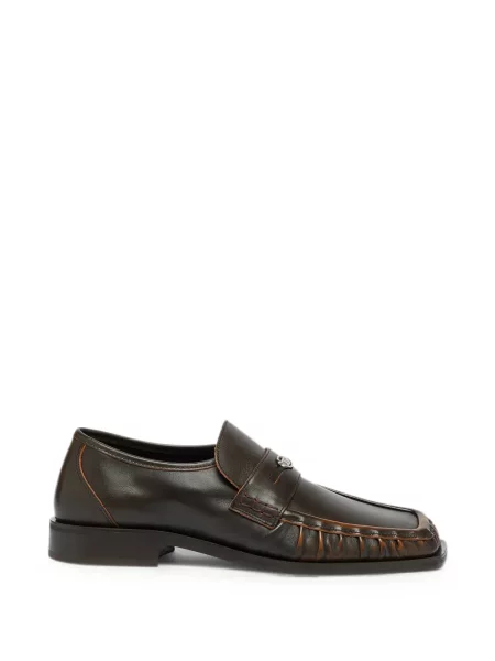 Pantofi loafer Diesel din piele cu chihlimbar maro