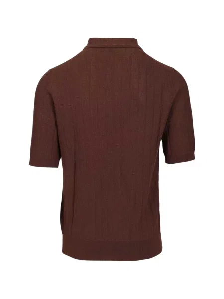 Tricou polo Ballantyne tricotate maro