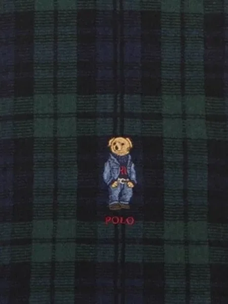 Плетен шал Polo Ralph Lauren на райета помпони зелено