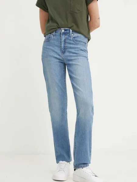 Blugi drepți Levi's® cu talie înaltă albastru