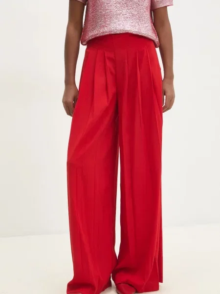 Answear Lab pantaloni femei rosu lat high waist