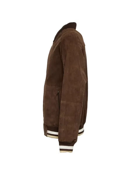 Semišová bomber bunda Amaranto hnědá