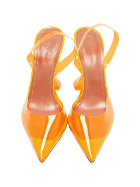 Pantofi cu toc Amina Muaddi slingback portocaliu