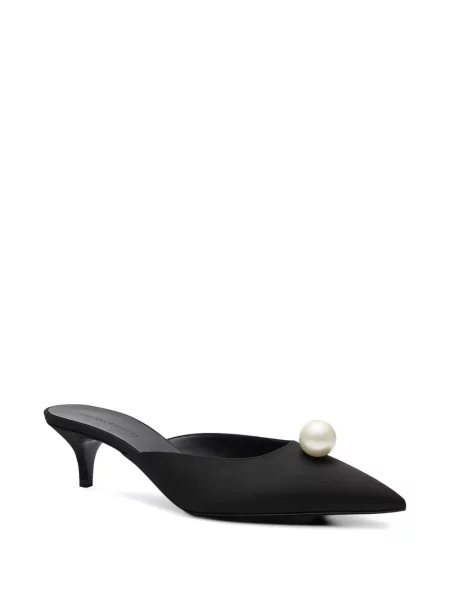 Papuci tip mules Magda Butrym cu perle negru