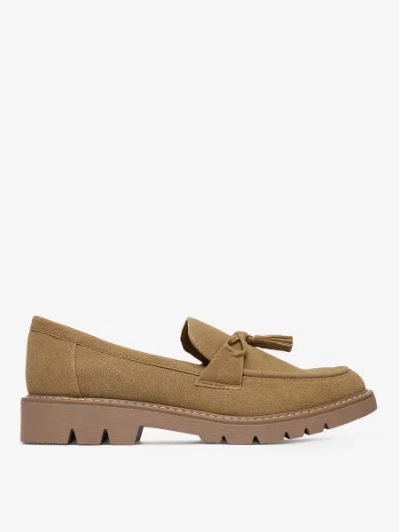 Loafersy beżowe