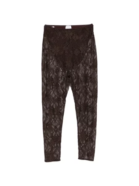 Decupat leggings The Andamane din dantelă maro