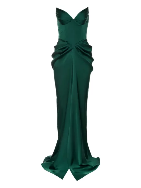 Rochie maxi Ana Radu drapată de costum verde