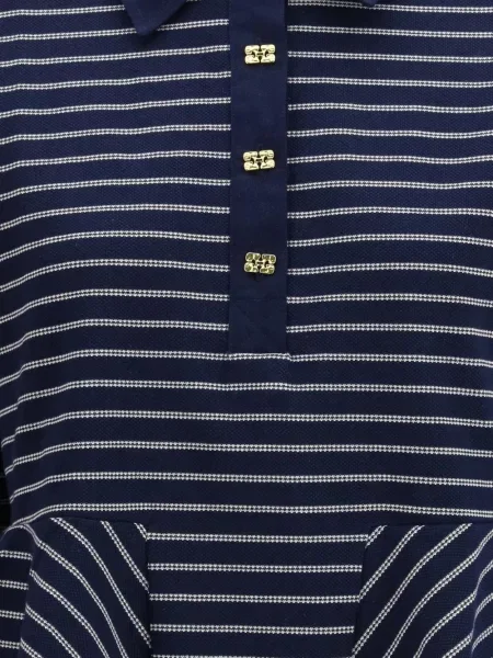 Cu peplum polo Ganni cu dungi albastru