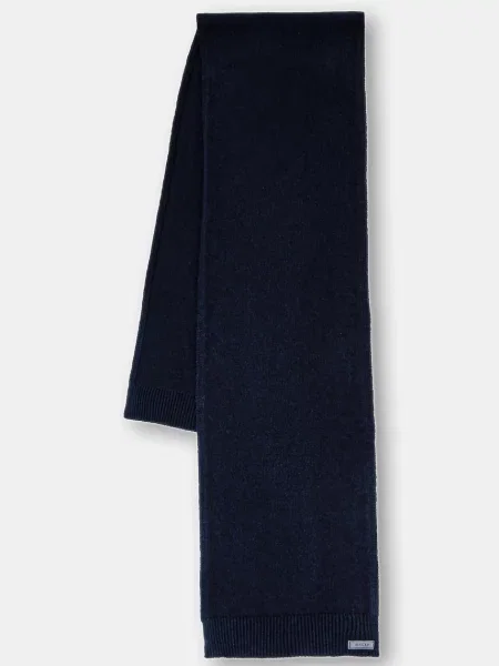 Шерстяной однотонный шарф Bally синий