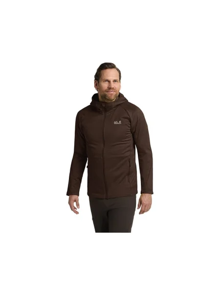 Jack Wolfskin Fleecová mikina Peak District hnedá