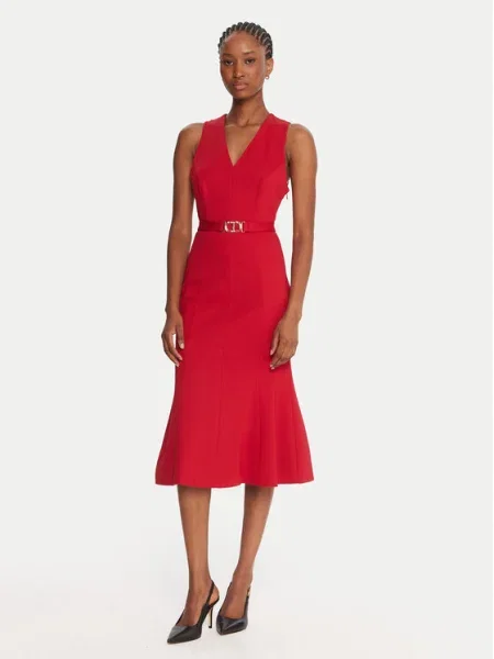 Twinset ruha midi egyenes piros