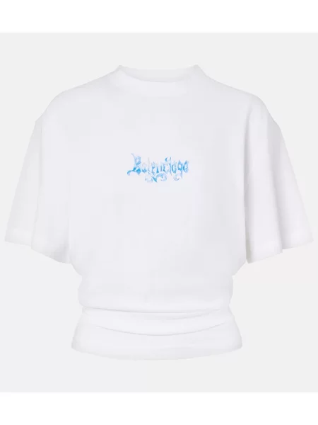 Top Balenciaga din jerseu cu autograf alb