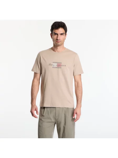 Tričko Tommy Hilfiger Script Flag Regular Tee Batique Khaki M béžové