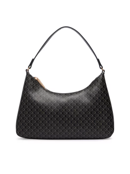 Calvin Klein Torebka Emblem Aop Small Shoulder Bag czarny