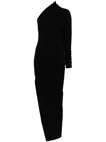 Rochie maxi Rick Owens cu un umăr gol de costum negru