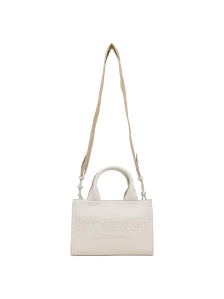 Geantă LOVE MOSCHINO Écru alb