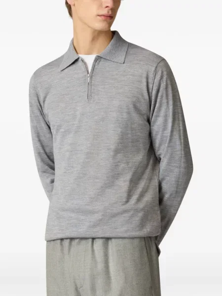 Lung tricou polo Lardini gri