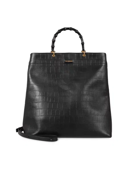 Torebka skórzana Jil Sander czarna