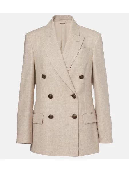 Sacou Brunello Cucinelli de lână bej